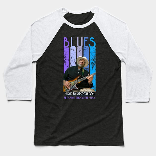 Blues Man Baseball T-Shirt by Music By Spoon